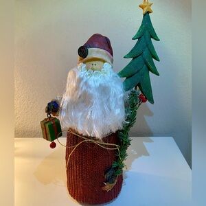 Festive Santa Claus Decoration with Christmas Tree